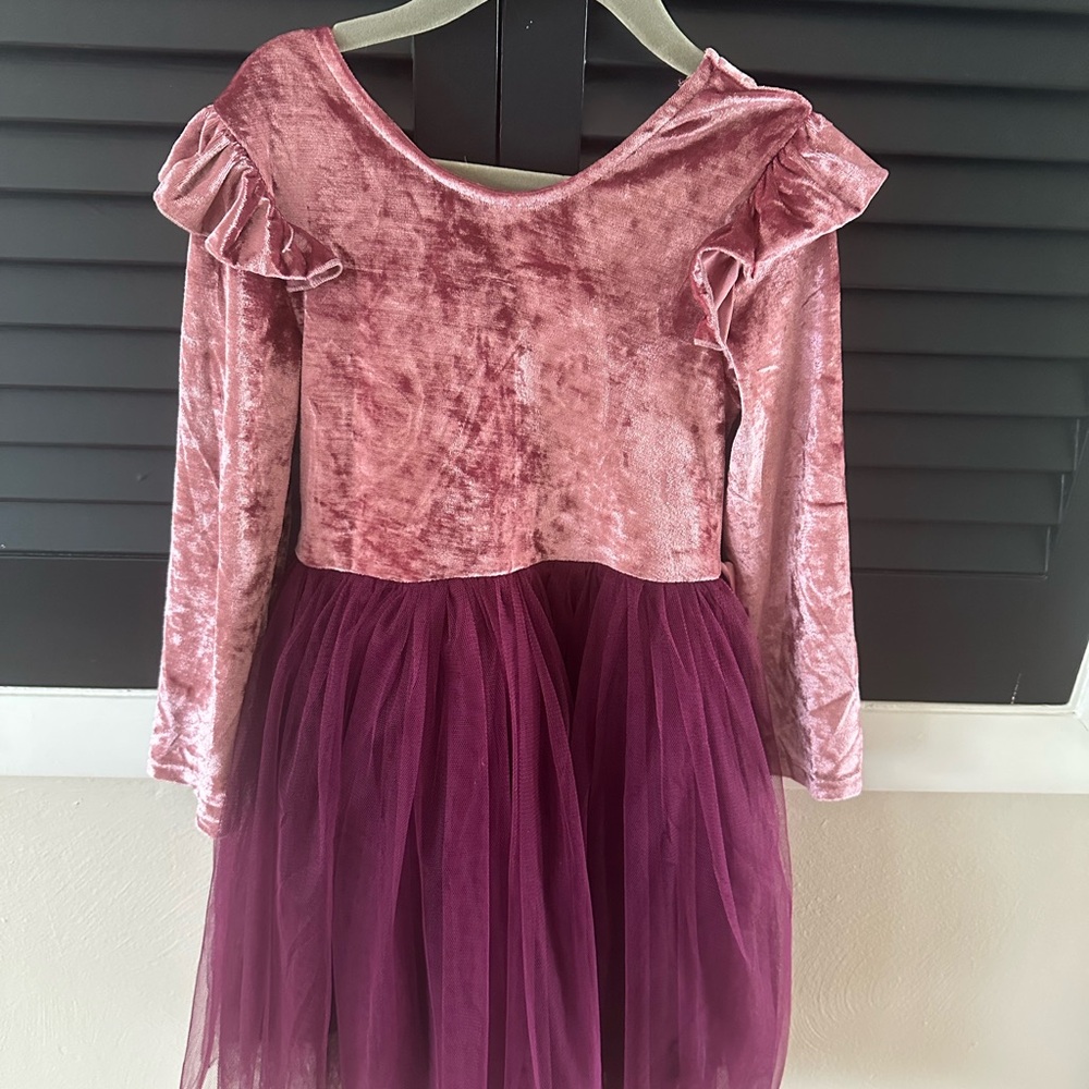 Purple Kids Tulle and Velvet Dress